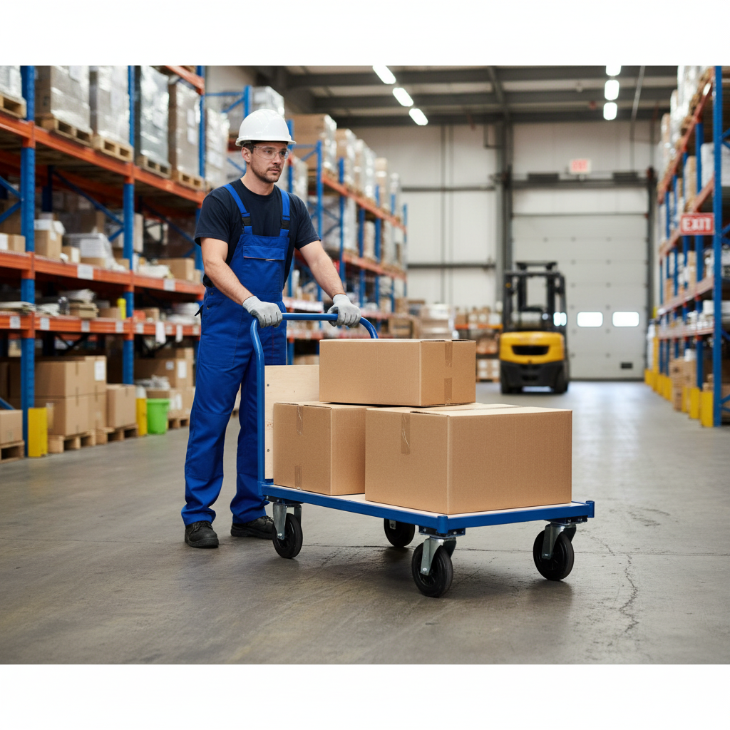 Heavy Duty Flatbed Trolley with Wooden End for Transporting Items