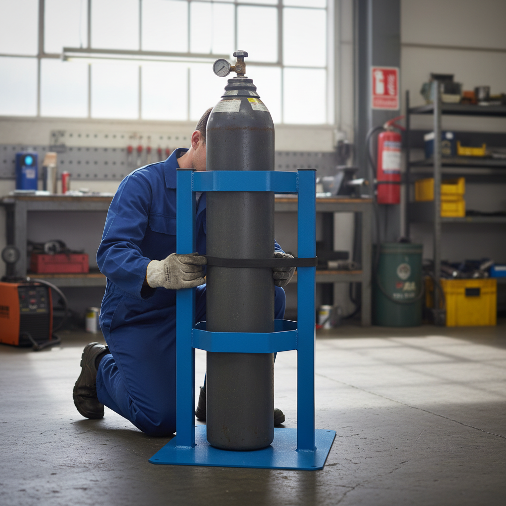 Heavy Duty Gas Cylinder Floor Stand for Safe Storage