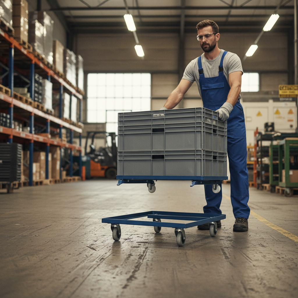 Heavy Duty Large Tote Crate Dolly Trolley for Safe Transport