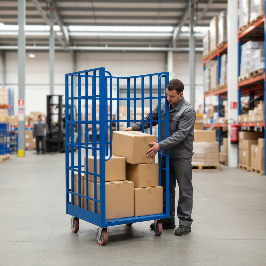 Heavy Duty Three Sided Transport Parcel Cage for Easy Maneuverability