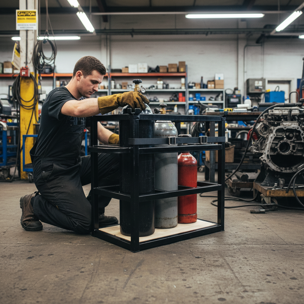 Heavy Duty Gas Cylinder Storage Crate for Safe Transport