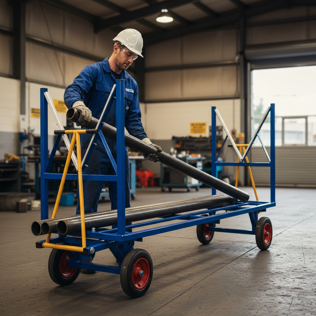 Heavy Duty Large Pipe Cylinder Trolley for Safe Transport