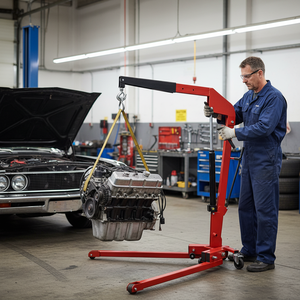 Heavy Duty Folding Workshop Crane with 1000kg Capacity