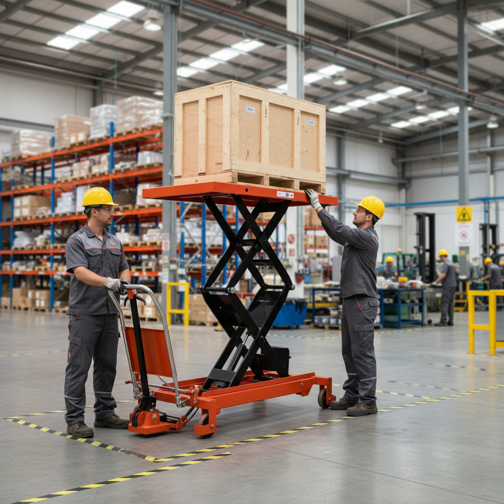 Heavy Duty Double Manual Scissor Lift Table 800KG Capacity