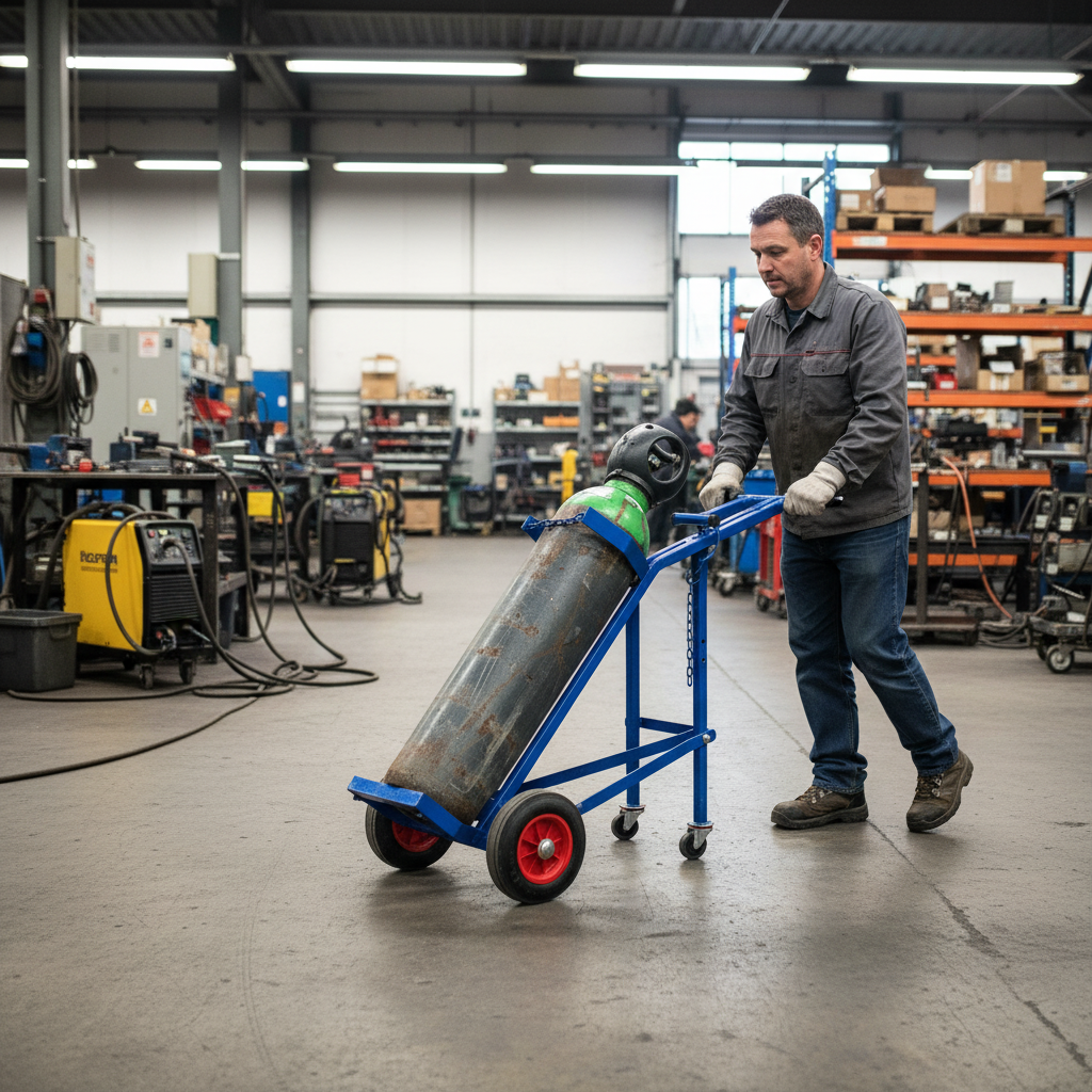 Heavy Duty Large Single Gas Cylinder Tri Trolley for Safe Transport