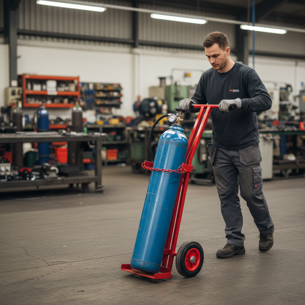 Heavy Duty Single Cylinder Gas Trolley for Safe Transport