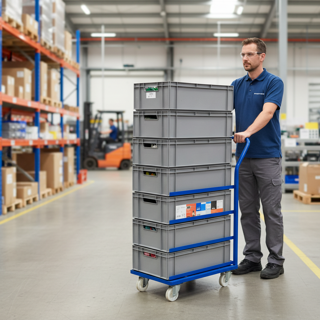 Heavy Duty Euro Container Tray Trolley for Efficient Storage