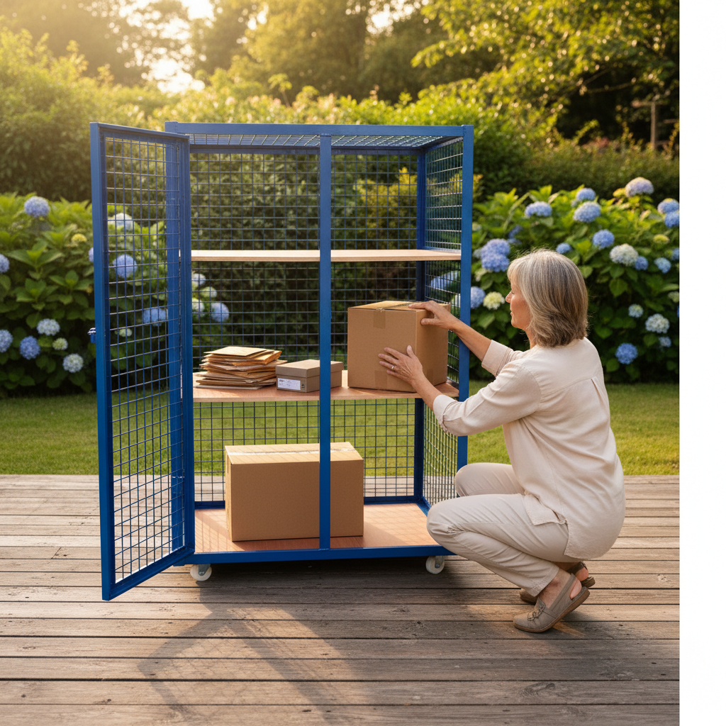 Adjustable Heavy Duty Two Door Parcel Cage with Shelves