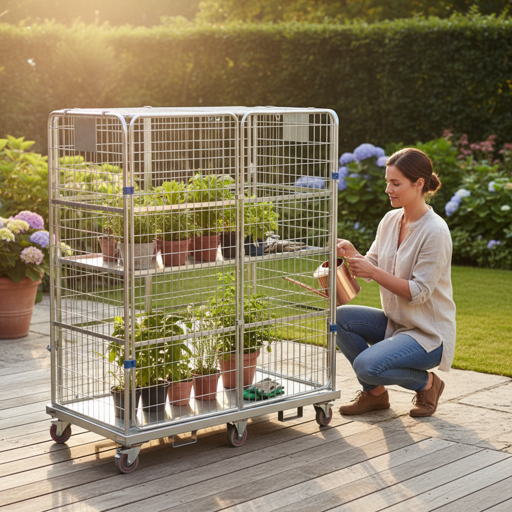 Heavy Duty Boltable Automotive Roll Cage Pallet with Lid