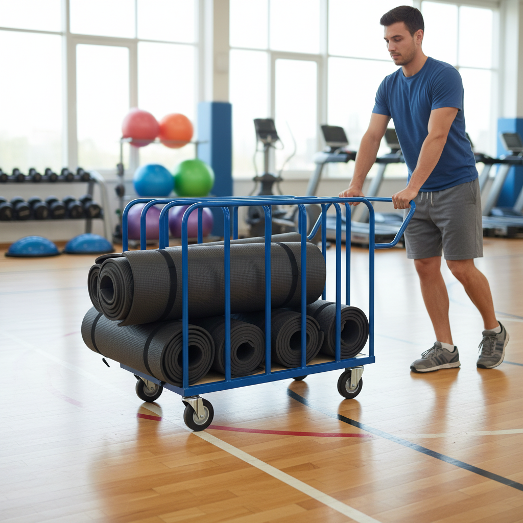 Heavy Duty Gym Mat Trolley for Safe and Efficient Storage