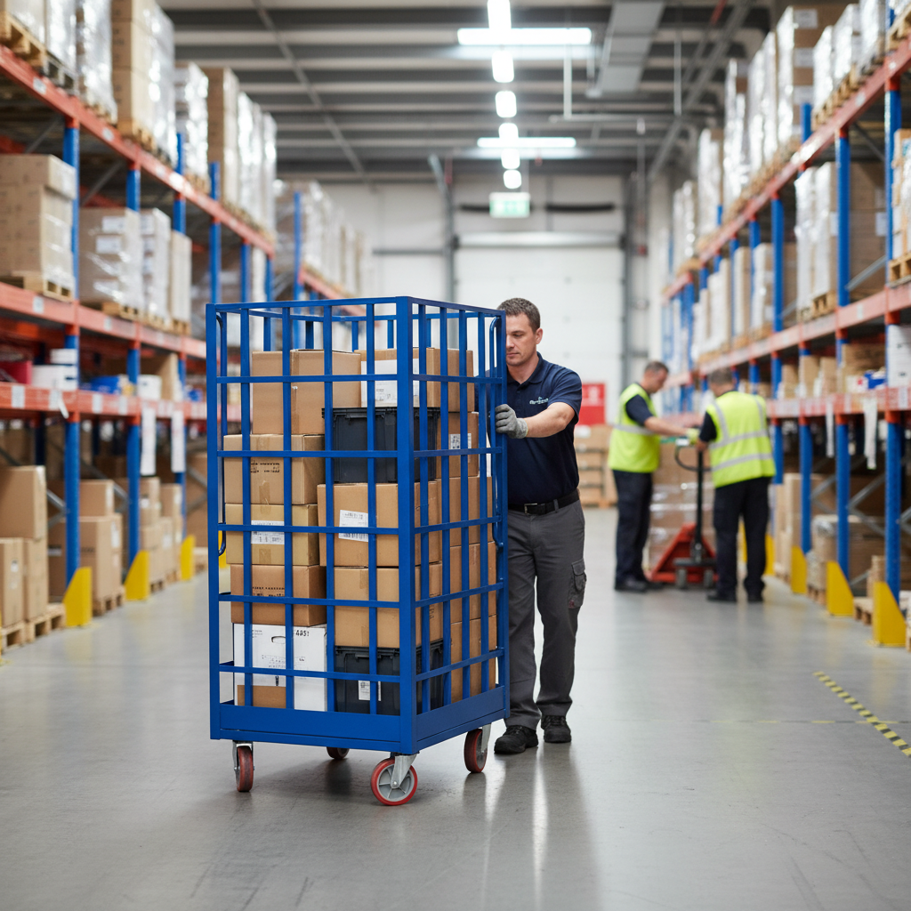 Heavy Duty Three Sided Transport Parcel Cage for Easy Maneuverability