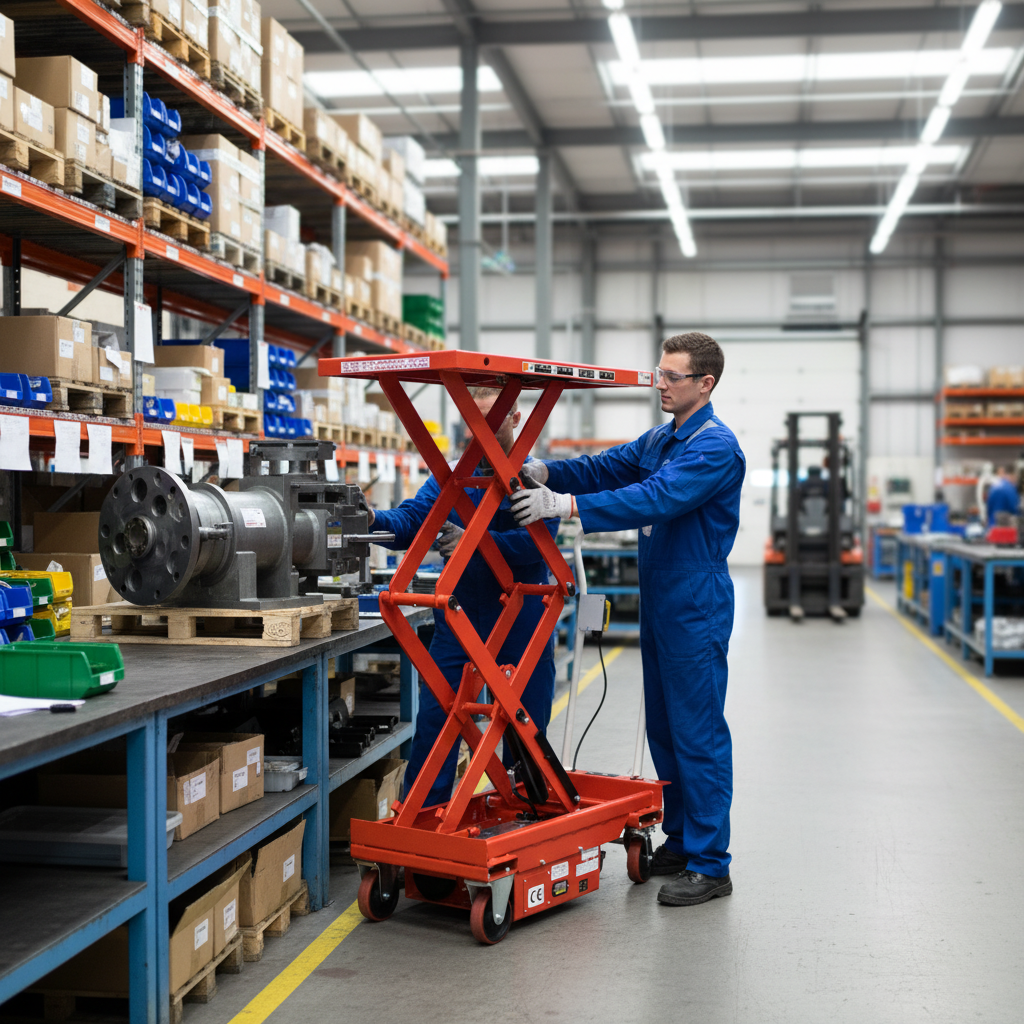 Heavy Duty Electric Scissor Lift Trolley for Industrial Use