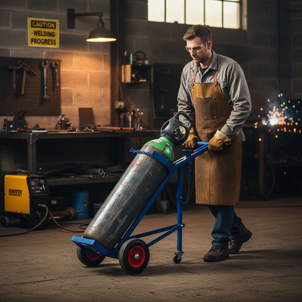 Heavy Duty Large Single Gas Cylinder Tri Trolley for Safe Transport