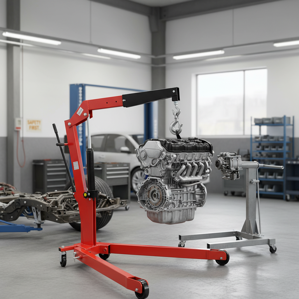 Heavy Duty Folding Workshop Crane 500kg with Adjustable Jib