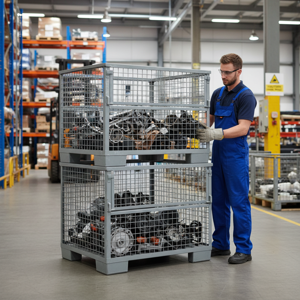 Heavy Duty Gitterbox Stillage with Drop Down Gate for Storage Solutions