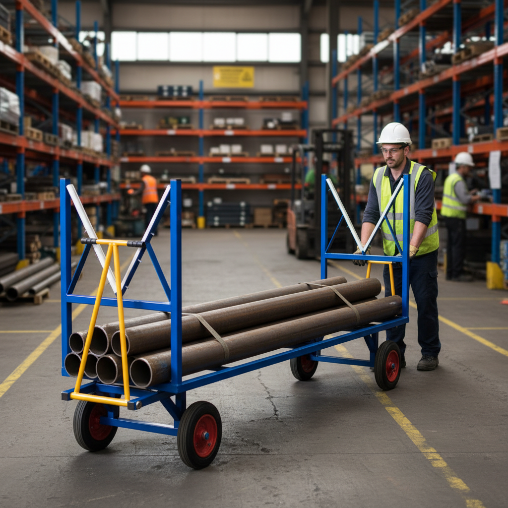 Heavy Duty Large Pipe Cylinder Trolley for Safe Transport