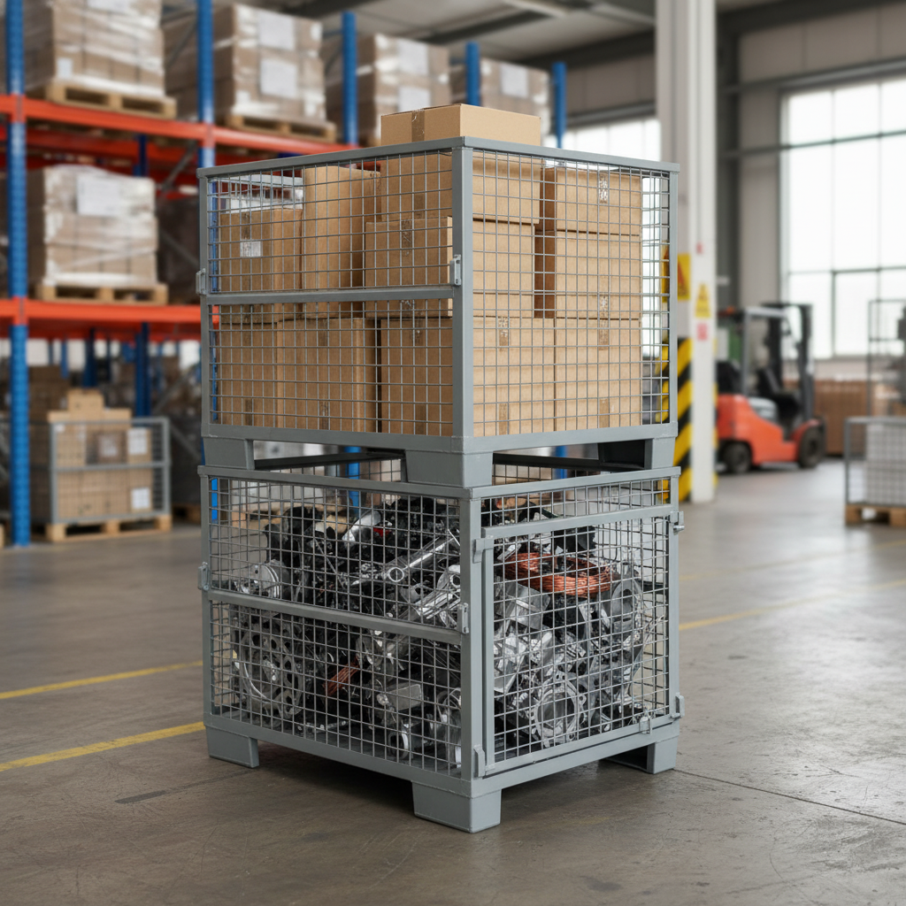 Heavy Duty Gitterbox Stillage with Drop Down Gate for Storage Solutions