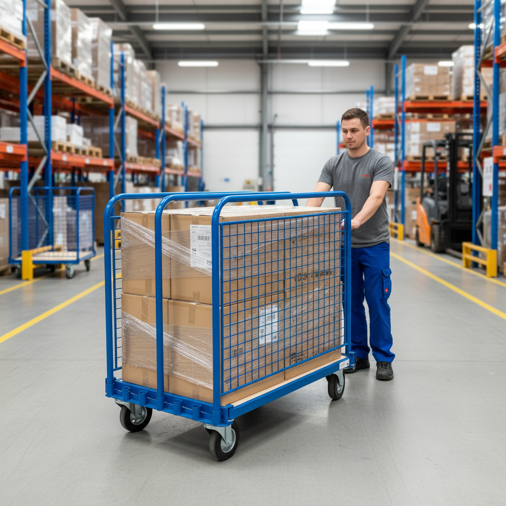 Heavy Duty Adjustable Mesh Board Trolley for Material Transport