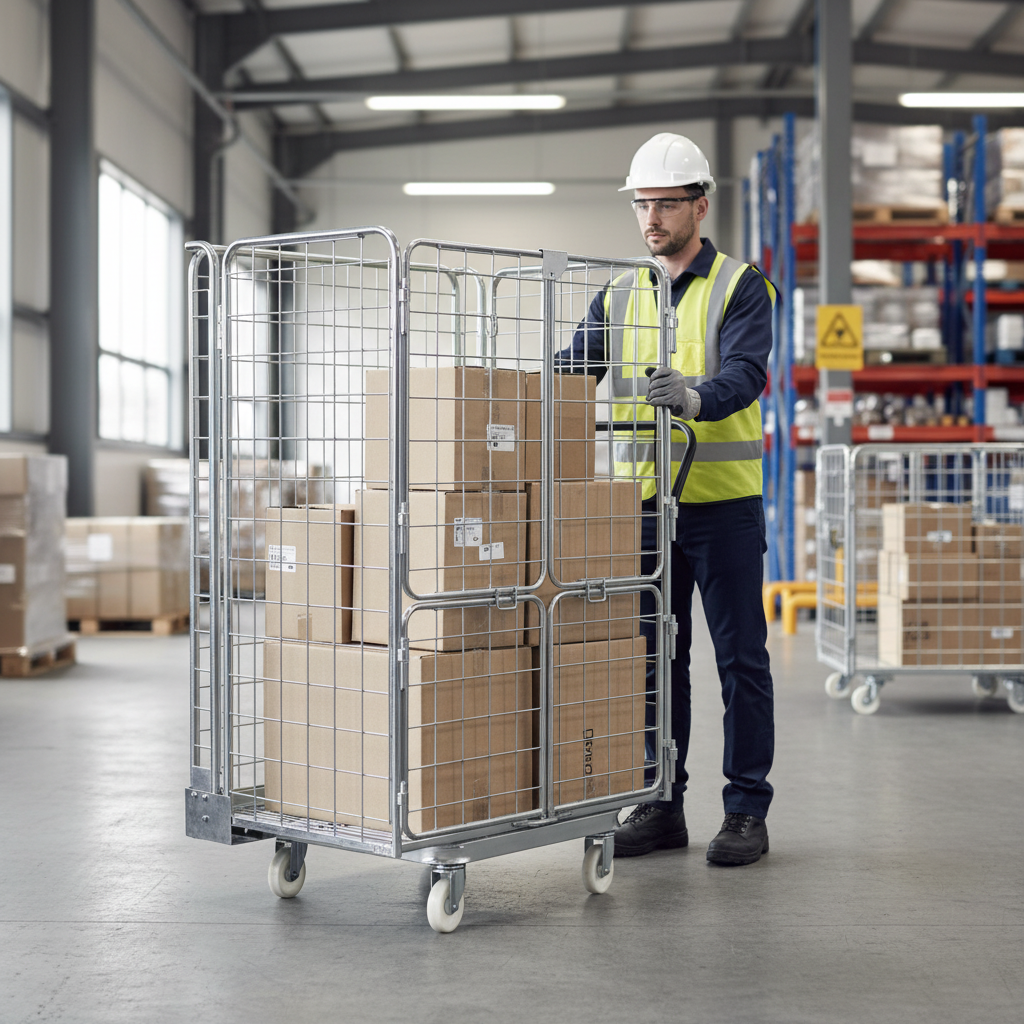 Heavy Duty Four Sided Mesh Infill Jumbo Roll Cage Pallet