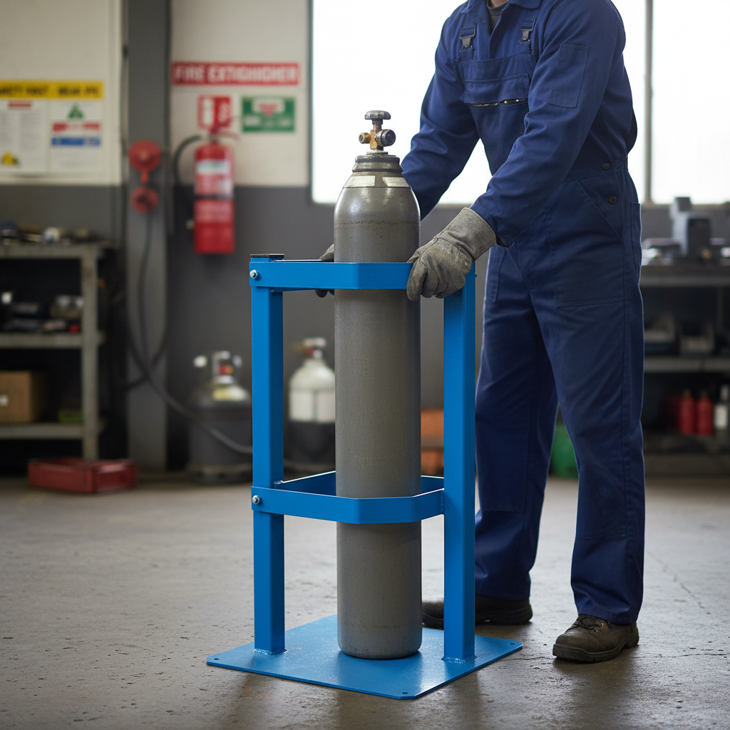 Heavy Duty Gas Cylinder Floor Stand for Safe Storage