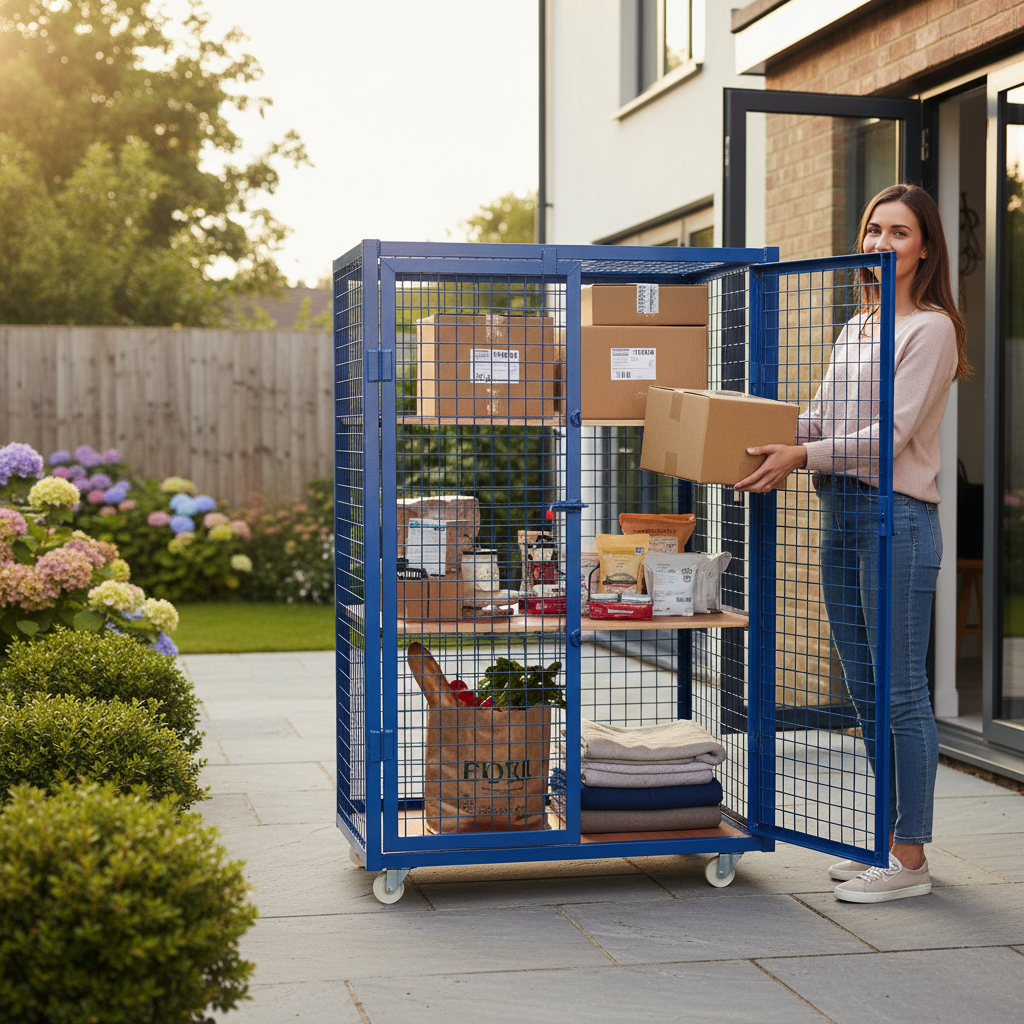 Adjustable Heavy Duty Two Door Parcel Cage with Shelves